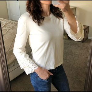 Madewell Eyelet Bell Sleeve Top